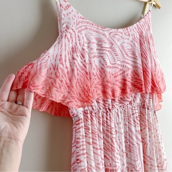 Anthropologie Sanctuary Sleeveless Flounce‎ Midi Dress in Pink & White, Size XS - Picture 7 of 10